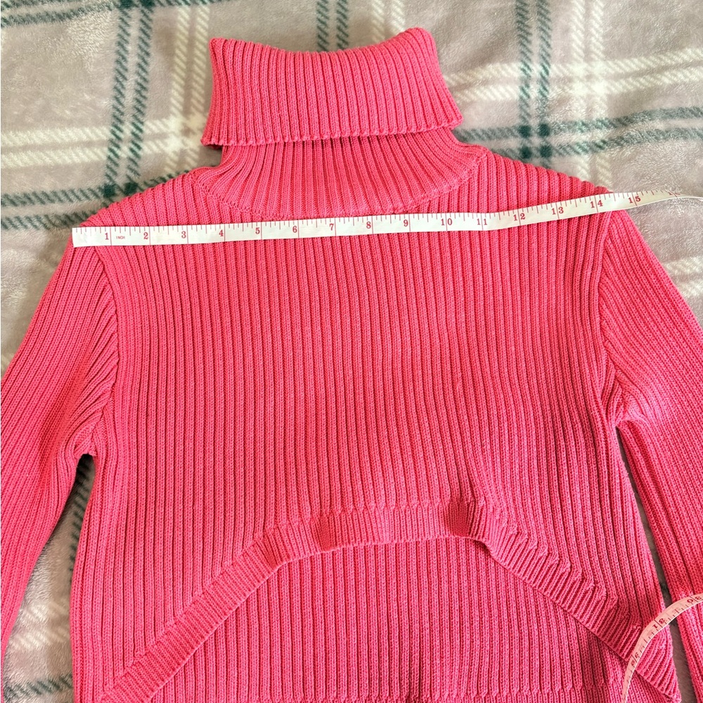 Fuchsia Ribbed Turtleneck Sweater - Picture 6 of 7
